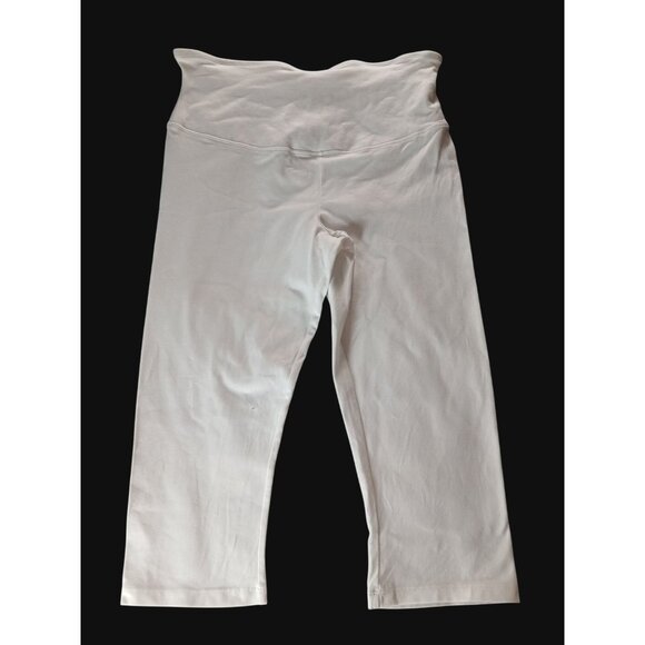 Yummie Tummie By Heather Thomson White Capri Leggings L Compact Cotton Capri - Picture 1 of 9
